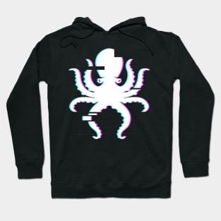 Vaporwave Glitch Art Octopus Hoodie